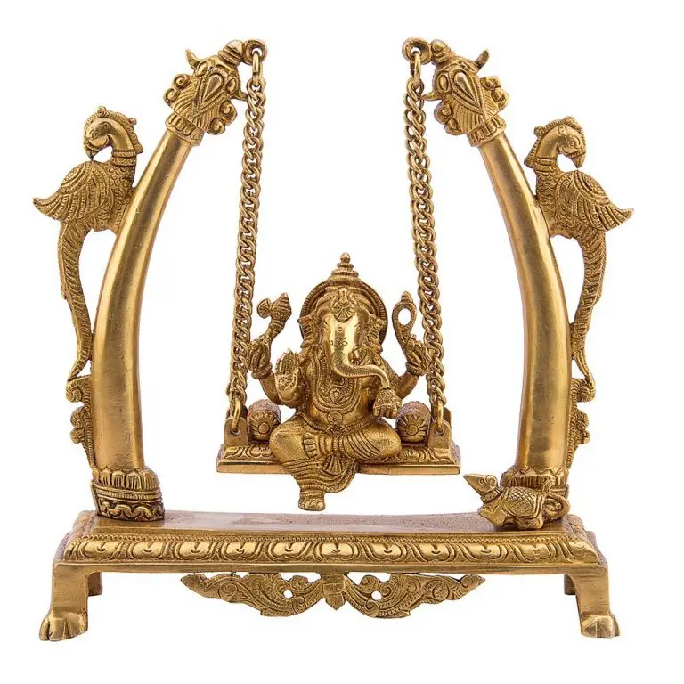 brass lord ganesha on swing