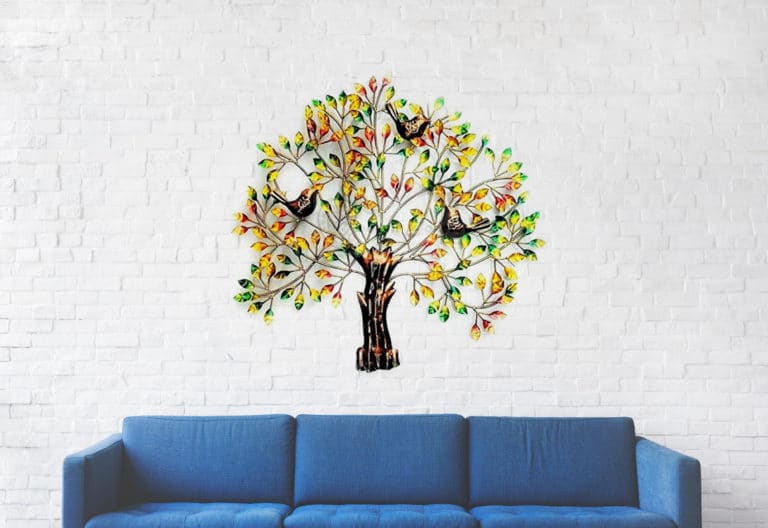 walldecormetalart3birdtreemulticolor walldecormetalart3birdtreemulticolor