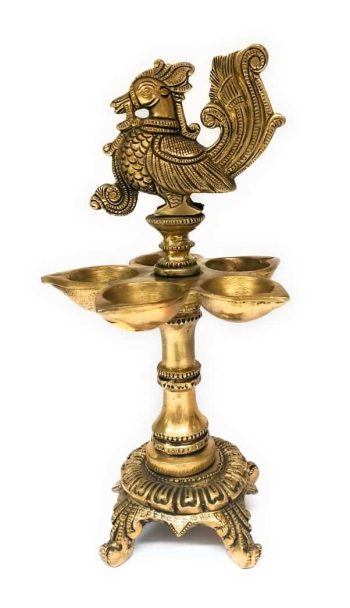 Brass Peacock diya
