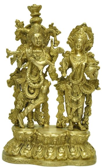 Brass radha krishna idol