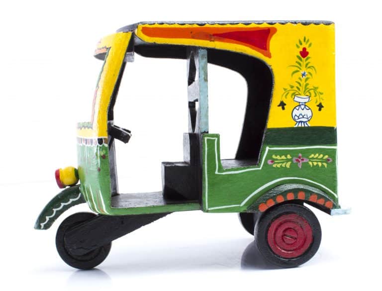 wooden autorickshaw