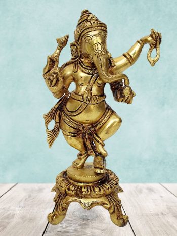 Brass Dancing Ganesha Idol