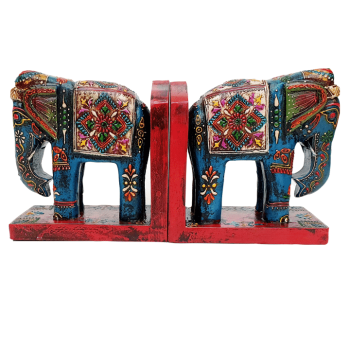 wooden Elephant Bookends