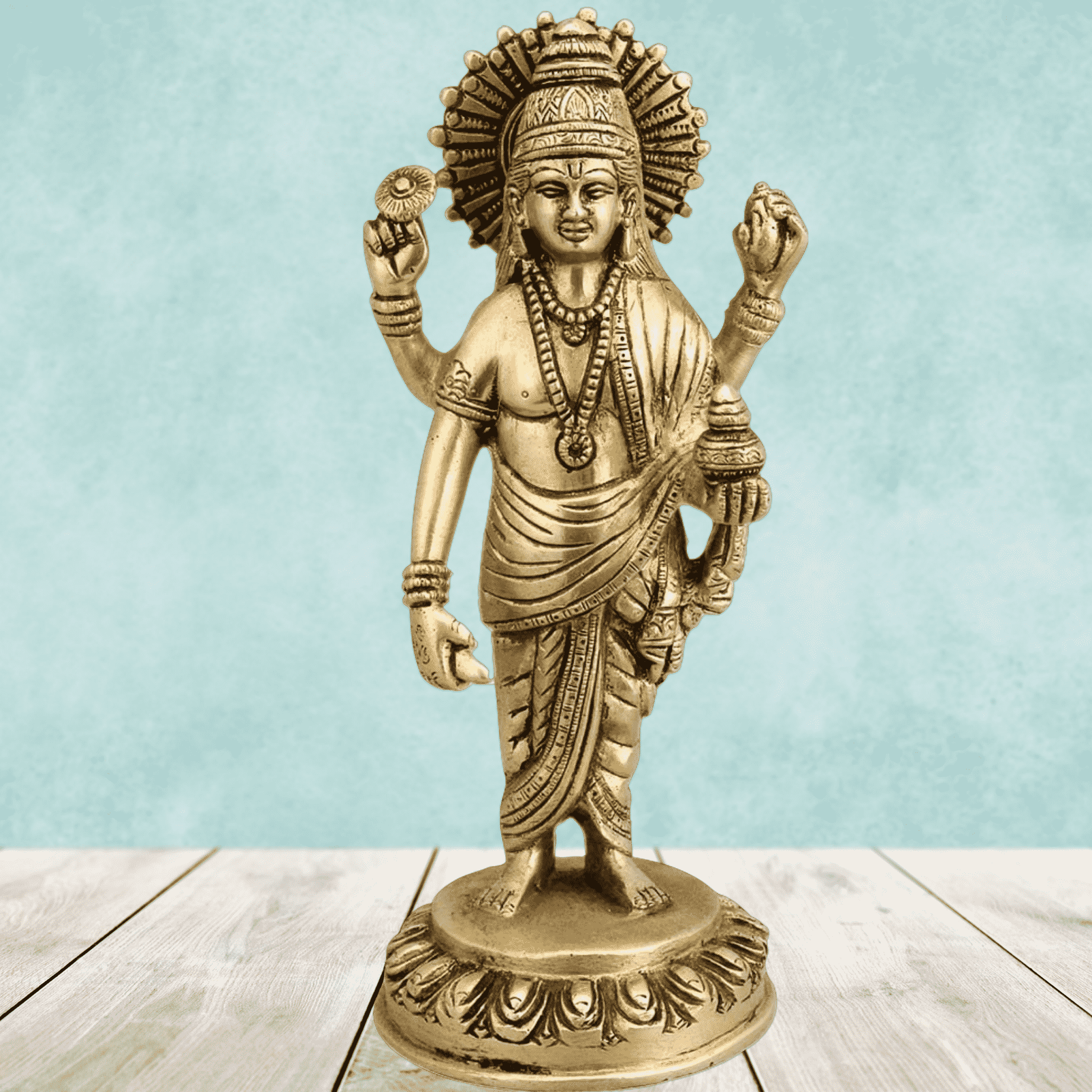 Brass Dhanvantari statue