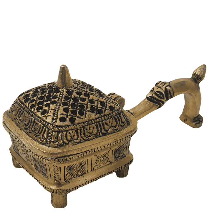 Brass Incense Burner Dhoop Dani Stand with Handle Brass Incense Burner Dhoop Dani Stand with Handle