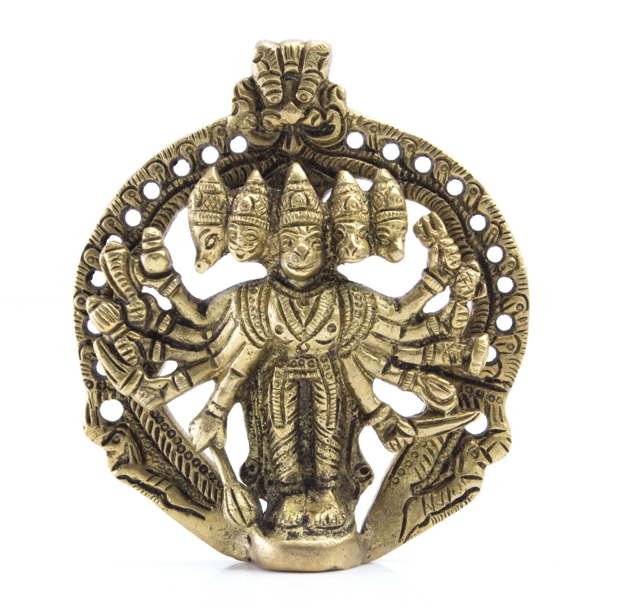 Brass Wall Hanging Panchmukhi Hanuman