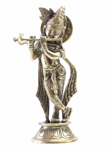 Brass Lord Krishna Idol