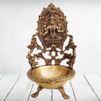 brass laxmi diya