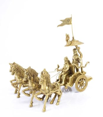 brass krishna arjun rath