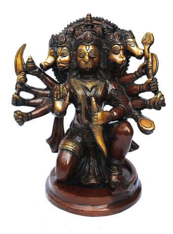 MohanJodero Brass Lord Panchmukhi Hanuman Statue