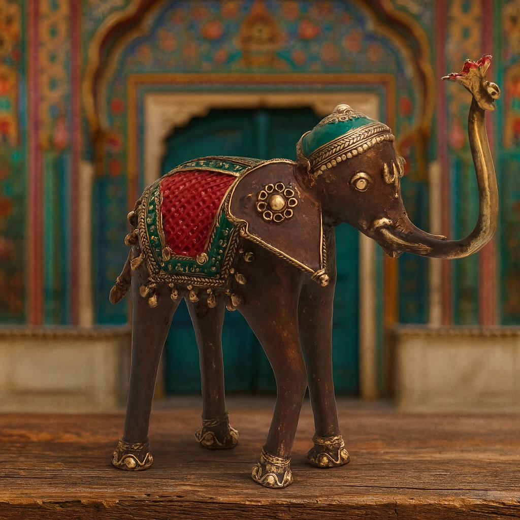 brass dhokra elephant