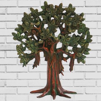 Brass Wall Hanging Tree of Life in Antique Brown Finish